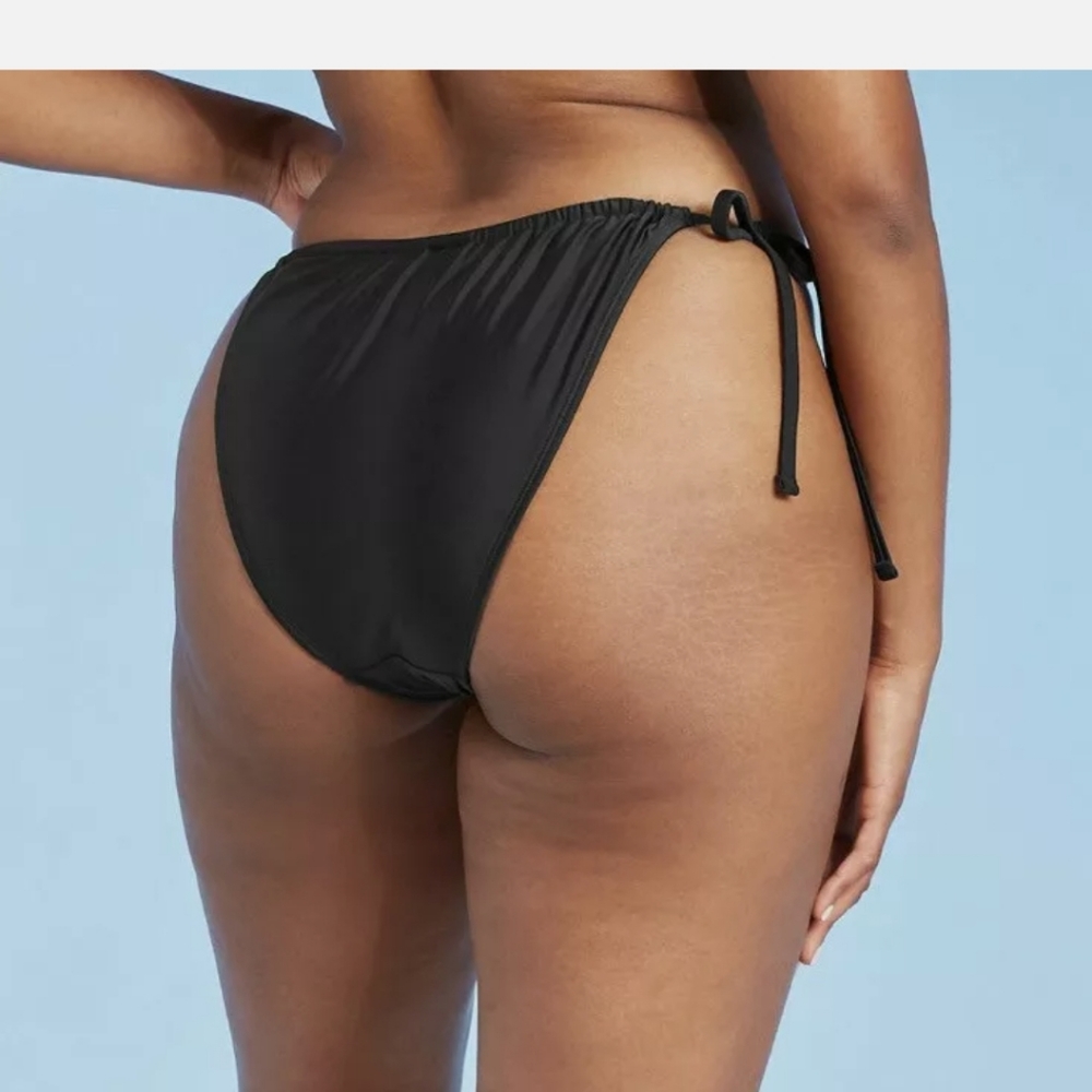 Xhilaration Black High Leg String Bikini Bottom - Picture 4 of 9